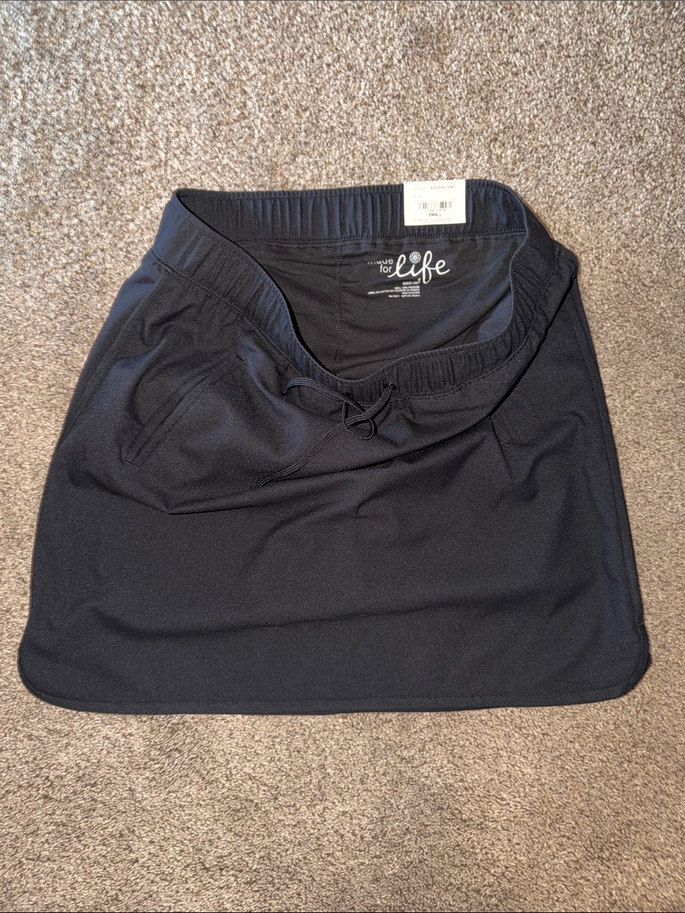 made for life Black Athletic Drawstring Skort